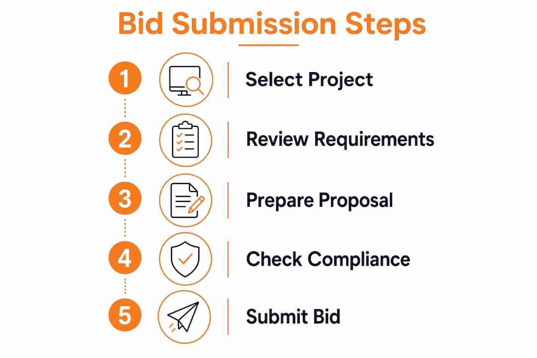 Infographic outlining subcontractor bid submission steps