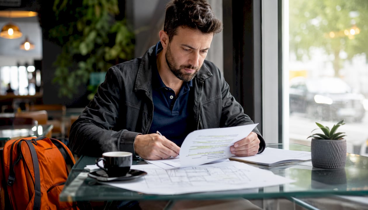 Contractor reviewing construction allowance contract