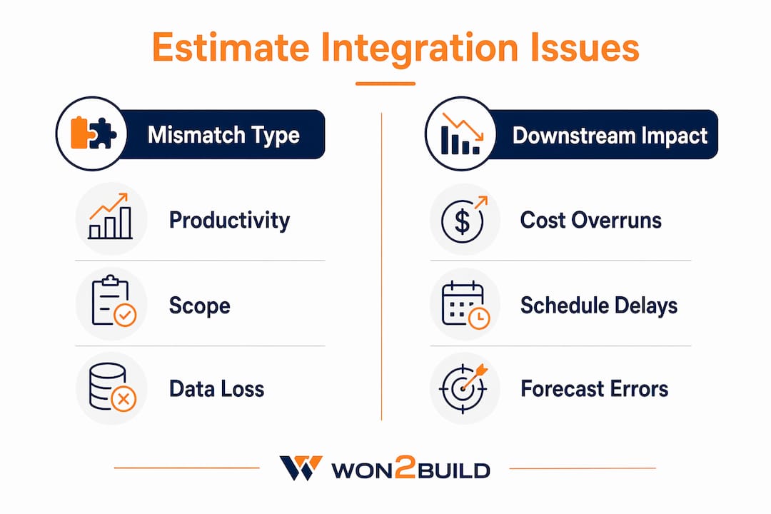 Infographic illustrating estimating mismatches and impacts