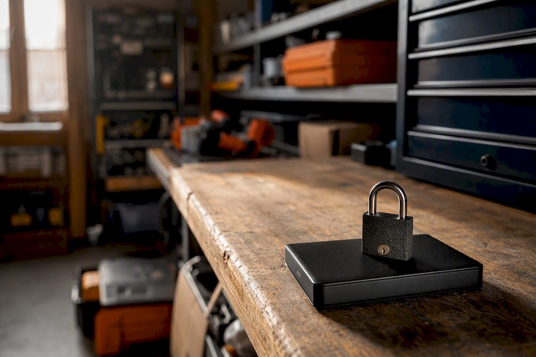 Padlock securing digital storage devices