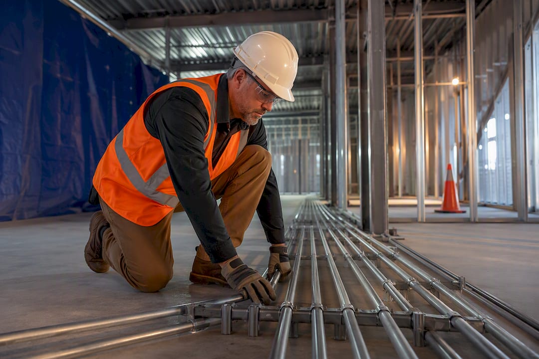 Superintendent reviewing commercial construction scope