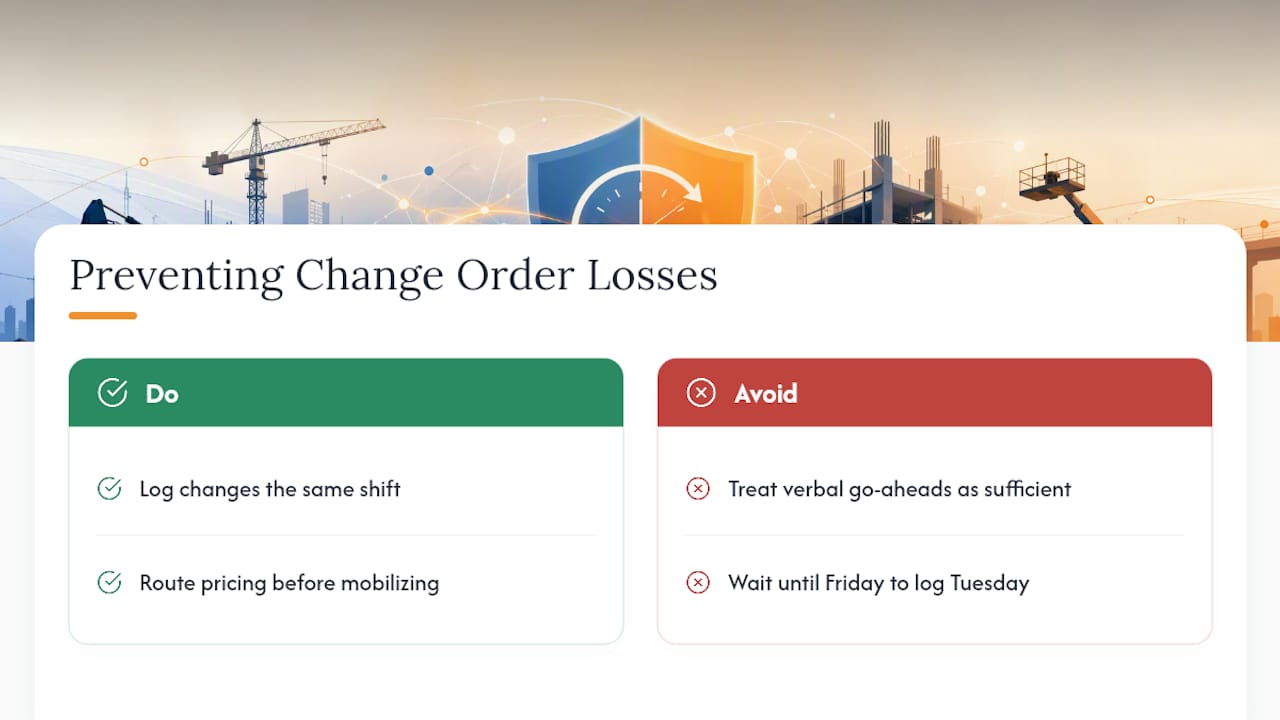 What Field Habits Actually Prevent Change Order Losses? — overview diagram