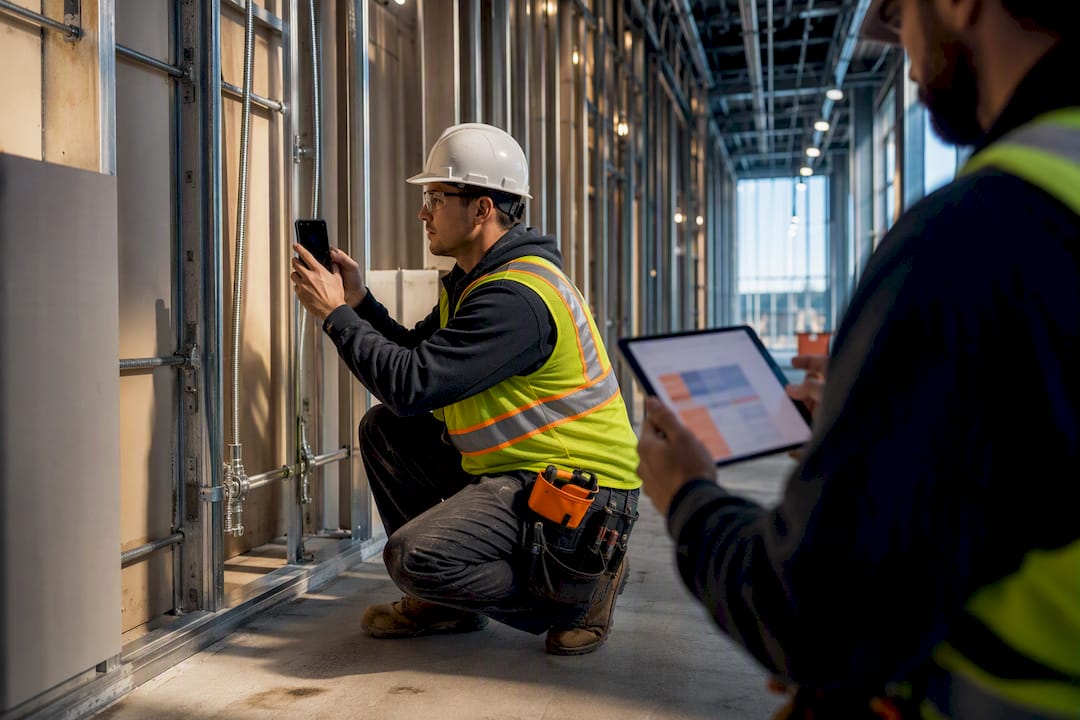 Subcontractor documenting a field scope change