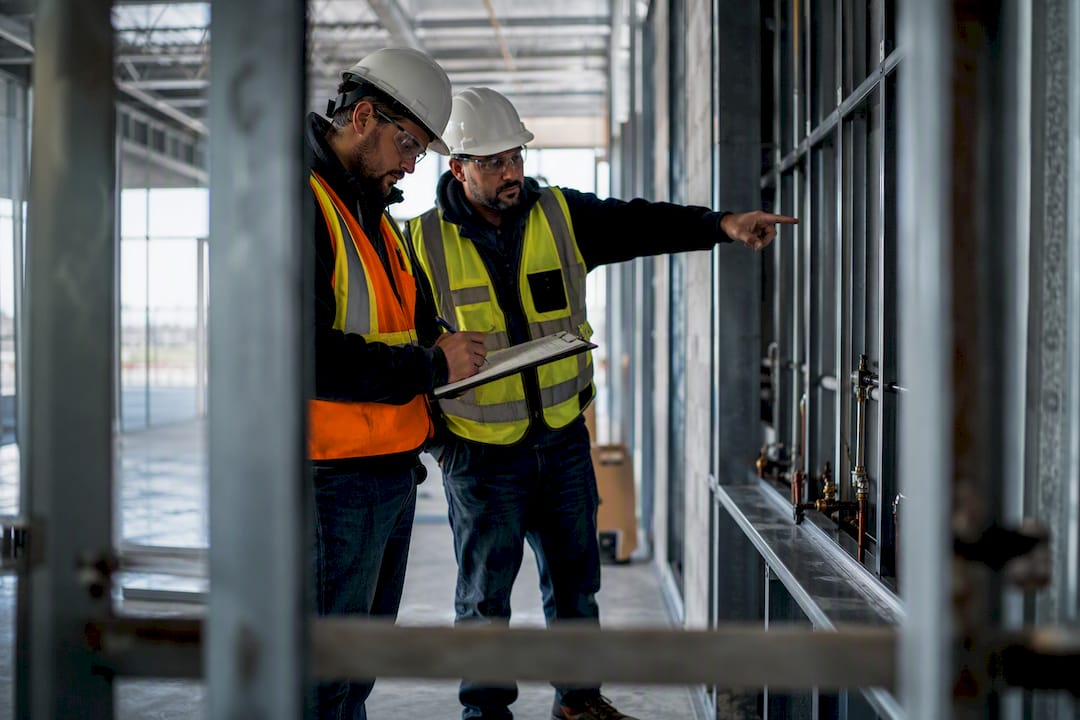Foreman confirming extra work authorization onsite