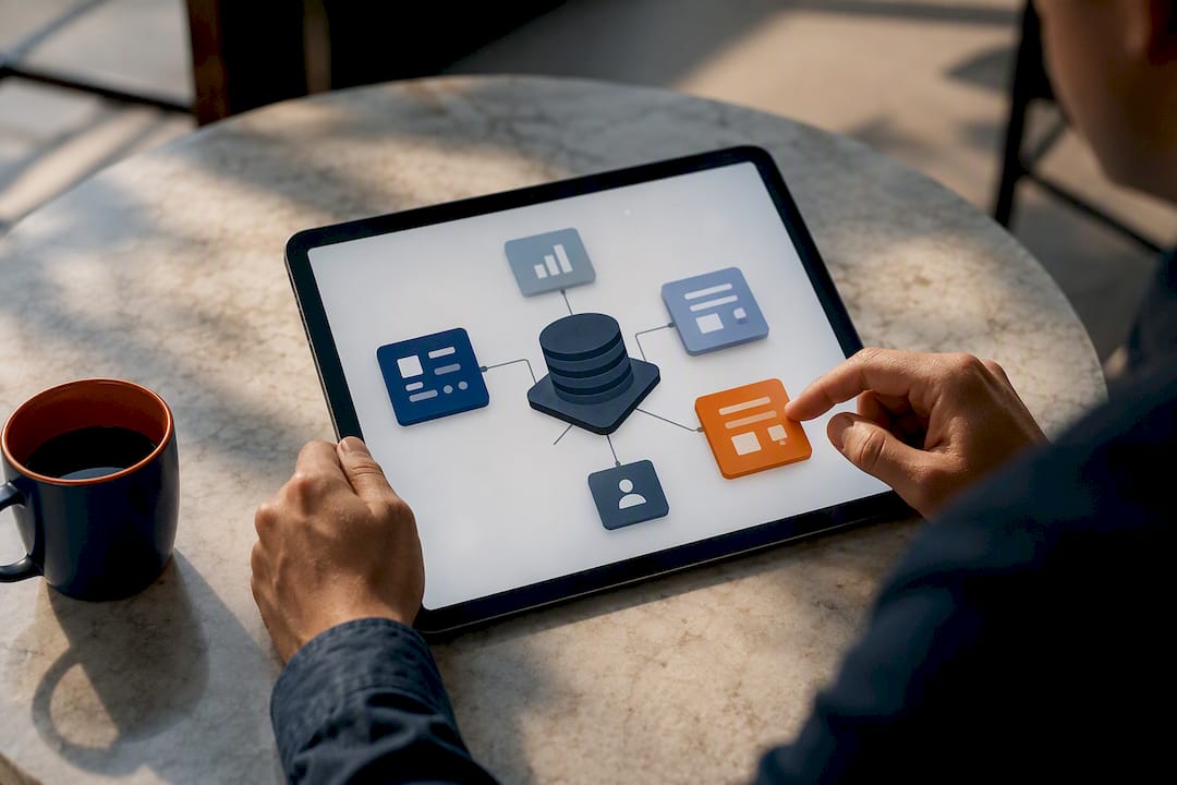 Integrated software modules sharing data