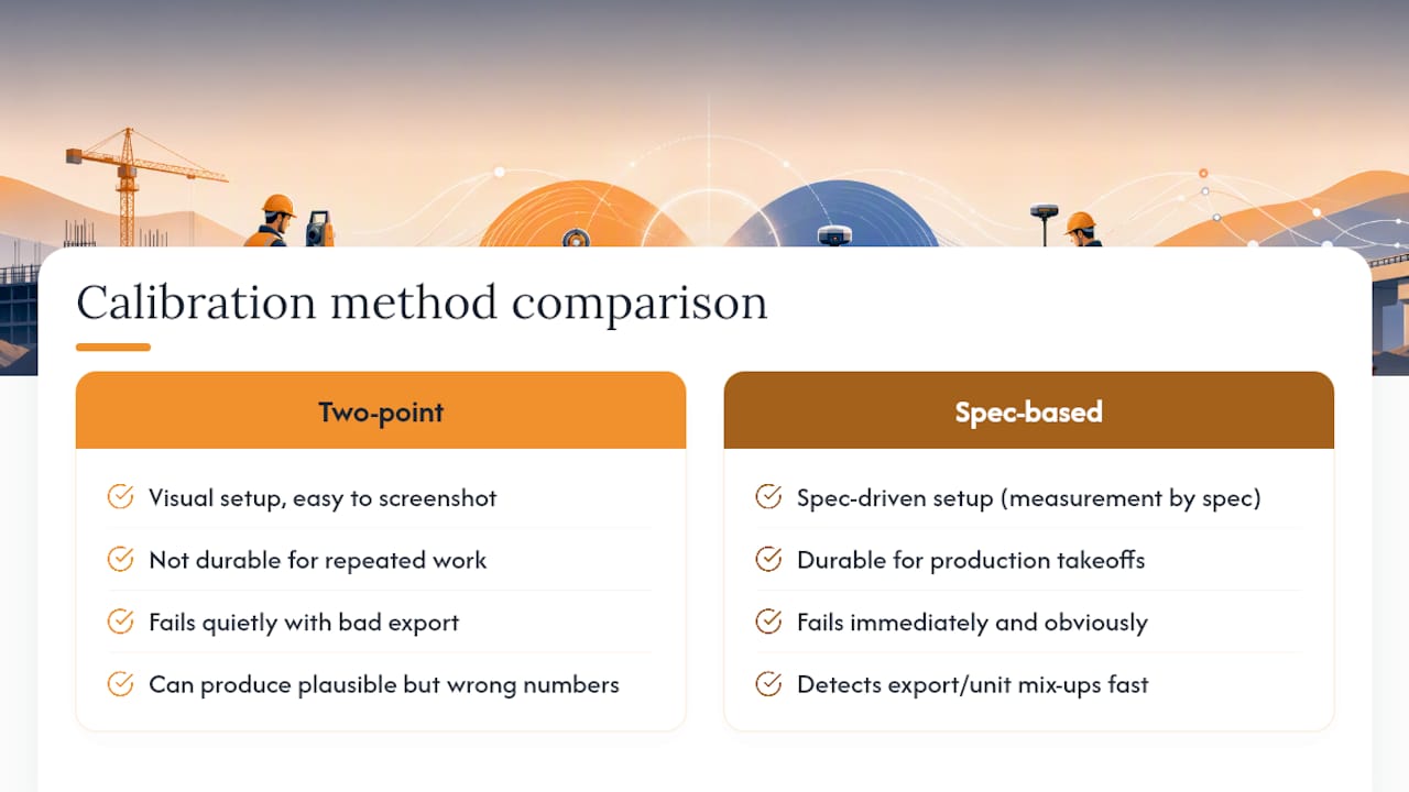 Two-point and spec-based calibration comparison