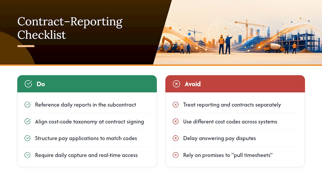 How Should Labor Reports Tie Into Contracts and Payment? — overview diagram