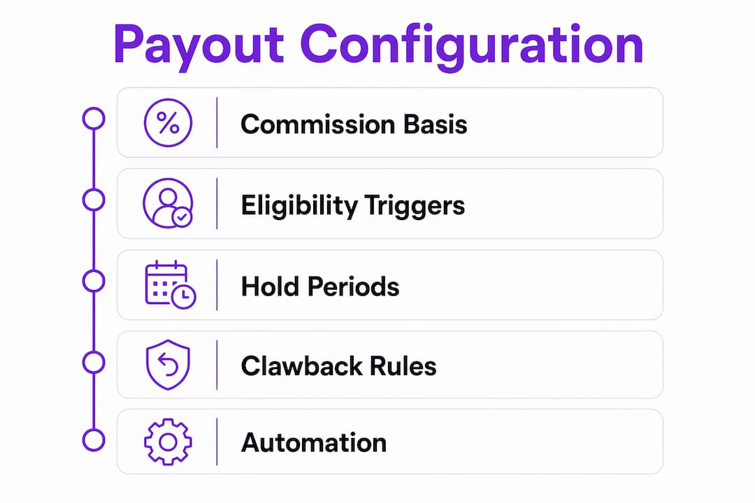 Infographic detailing payout configuration steps