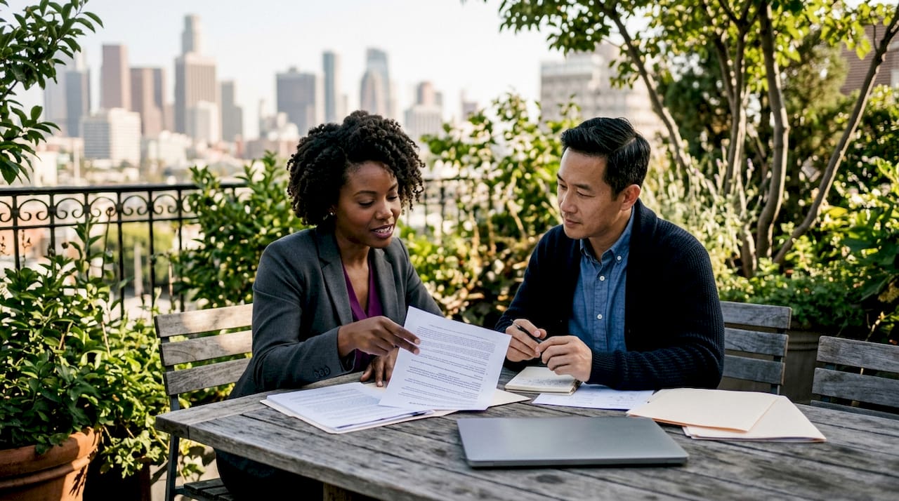 Agents discussing payment policy documents