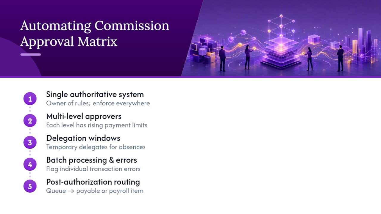How Do You Automate a Commission Approval Matrix? — overview diagram