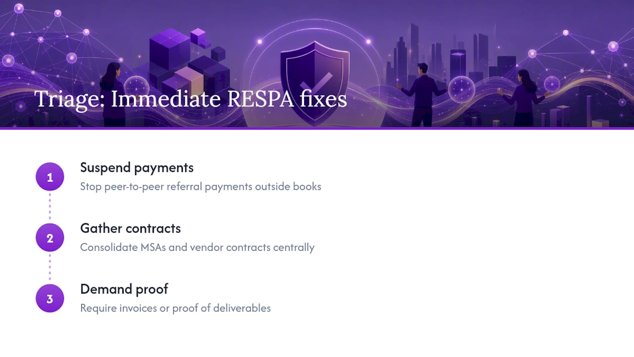 Three-step RESPA compliance triage process