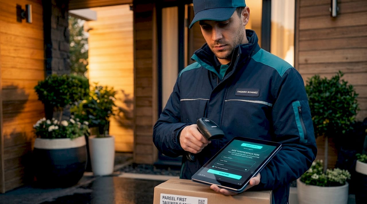 Age verification during vape shipment delivery