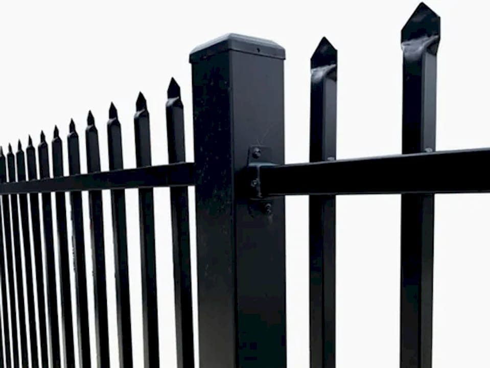 High Security Modern Black Picket Steel Fence Panel Powder Coated ...