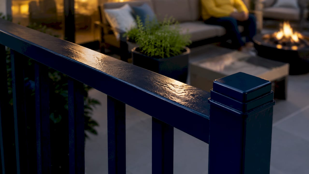 Close-up of powder-coated aluminum fence surface
