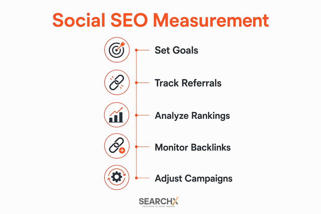Infographic of measuring social signals impact on SEO