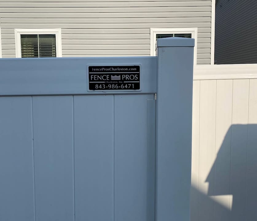 Close-up of durable vinyl fence panel outdoors