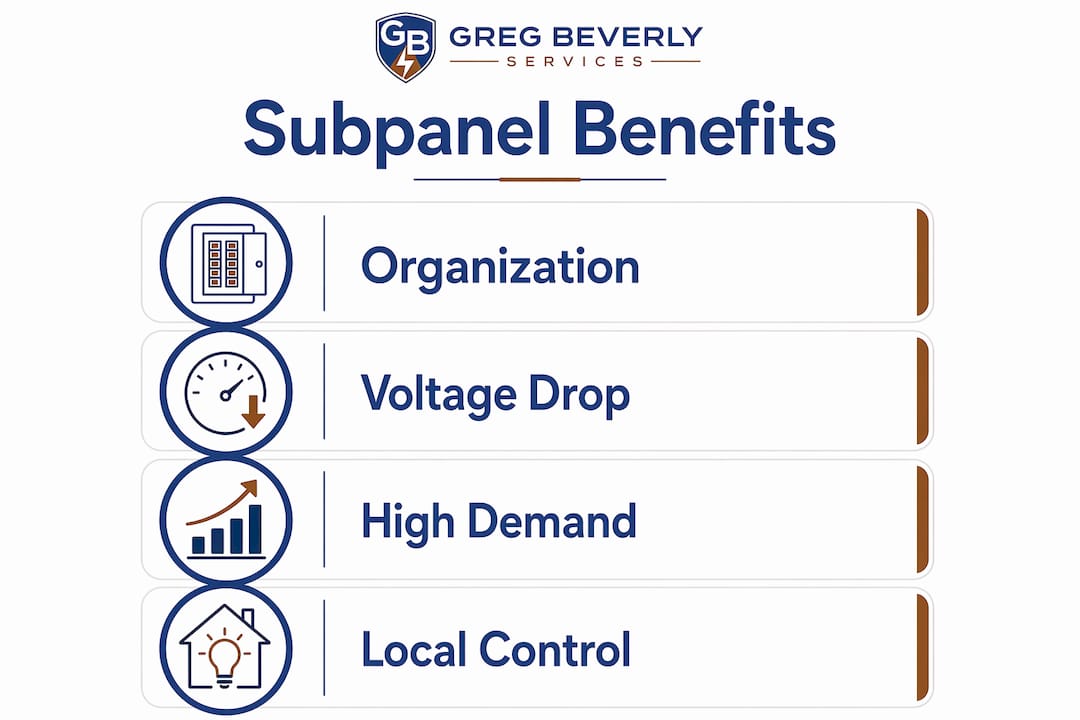 Infographic illustrating main benefits of subpanels