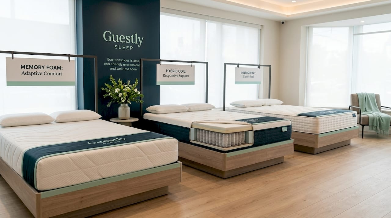 Comparison of foam, hybrid, and innerspring mattresses