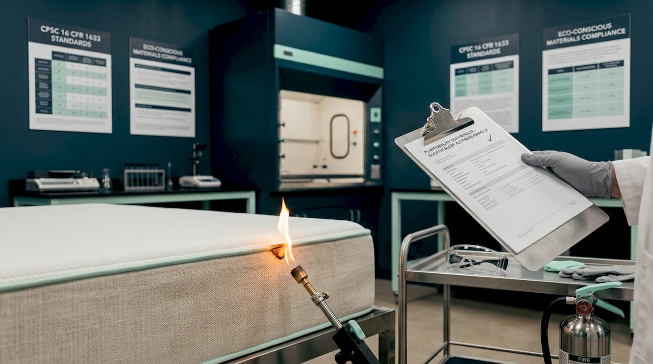 Mattress flammability test in lab
