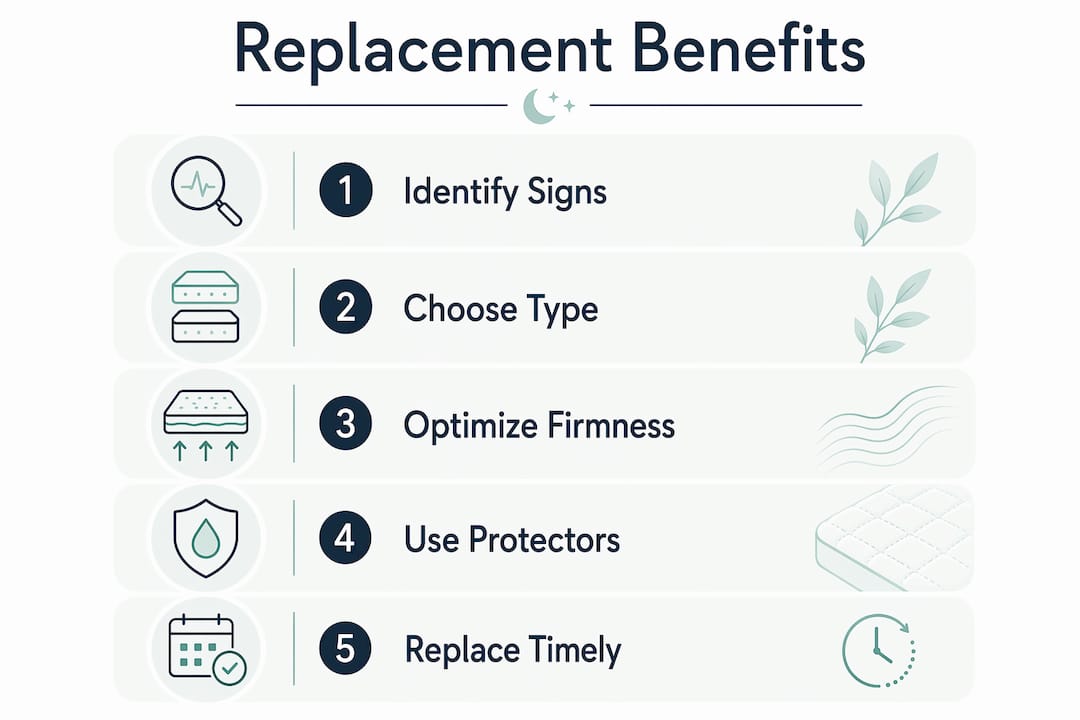 Infographic illustrating mattress replacement steps