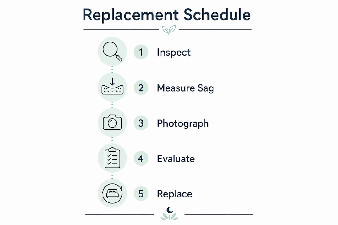 Infographic illustrating mattress replacement steps