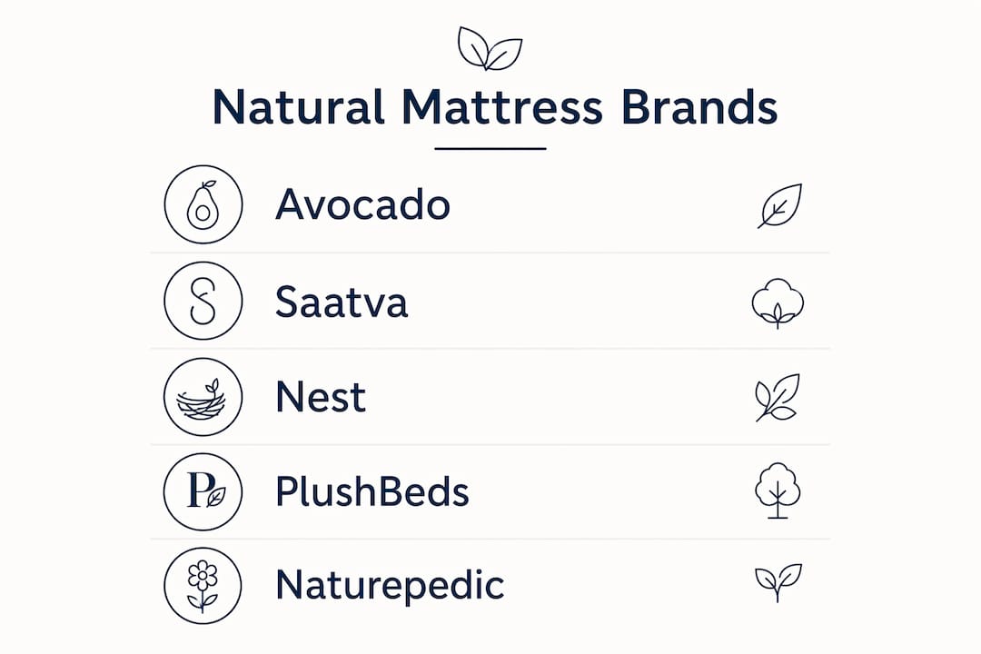 Infographic listing top natural mattress brands hierarchy