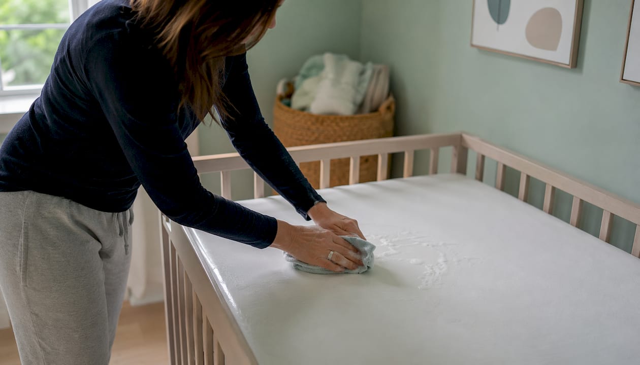 Hands cleaning waterproof crib mattress cover