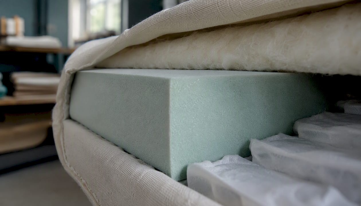 High-density foam rail close-up detail