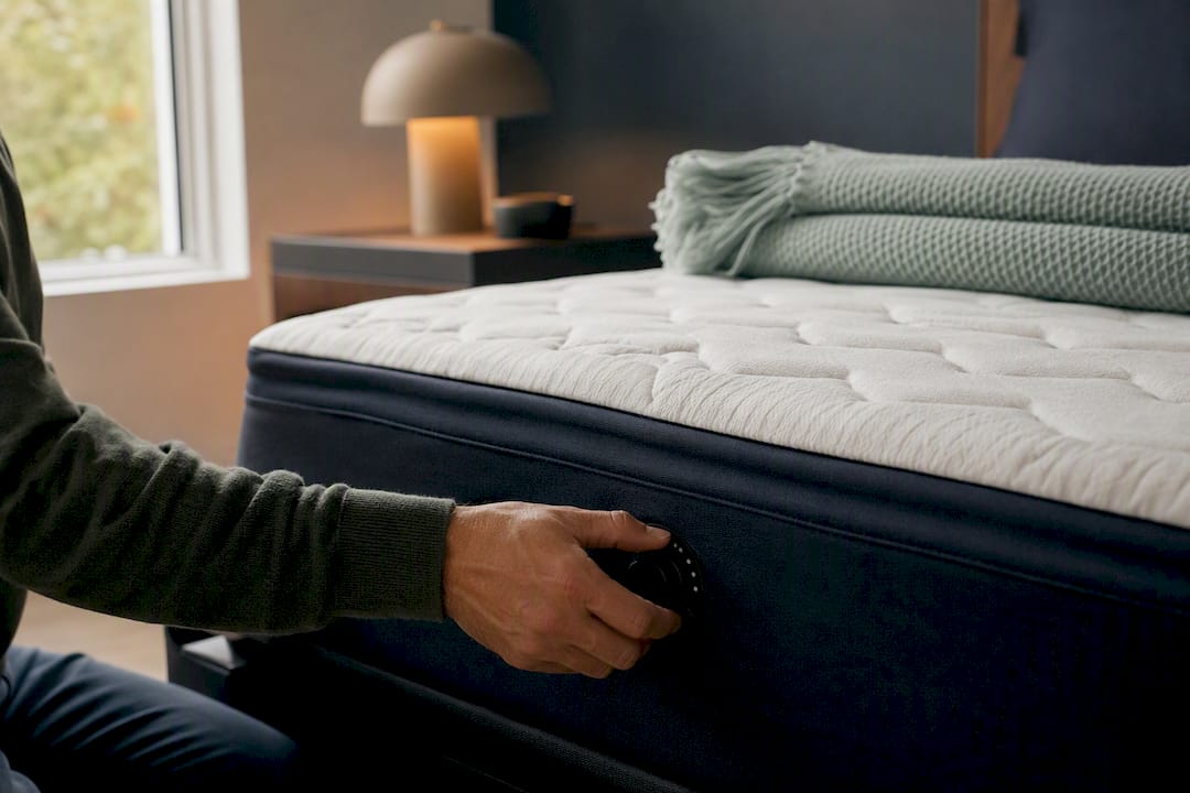 Hand adjusting mattress firmness layer
