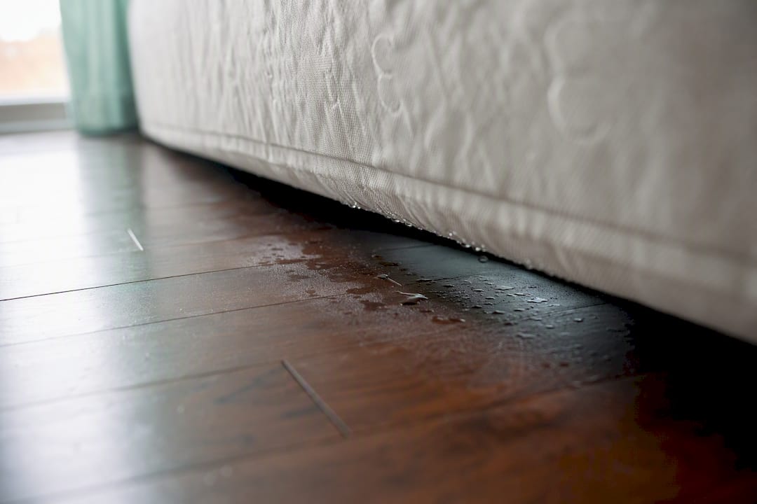Moisture under mattress resting on floor