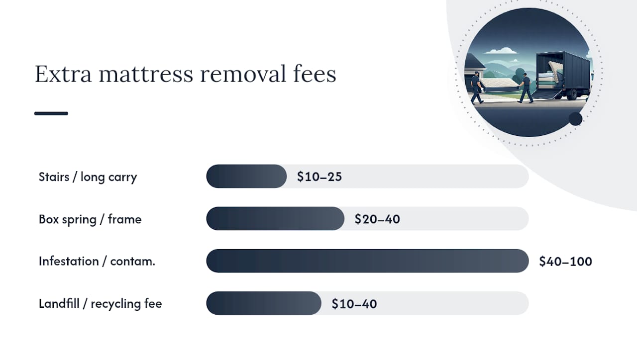 Diagram of mattress removal extra fees and cost factors