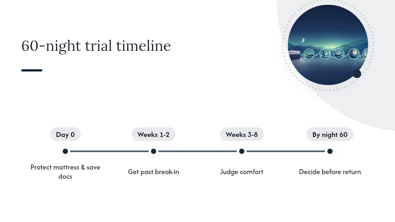 60-night mattress trial timeline