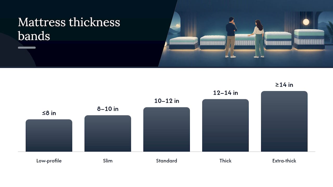 Mattress Thickness Chart: From Low-Profile to Extra-Thick — overview diagram