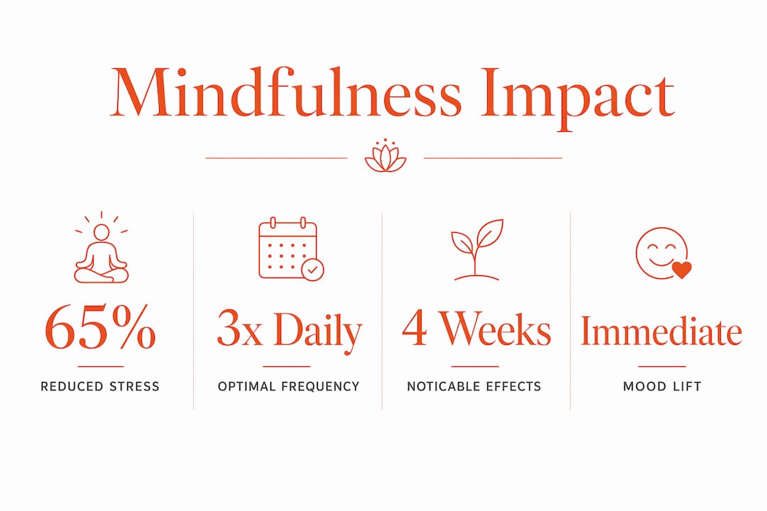 Infographic highlighting five-minute mindfulness benefits