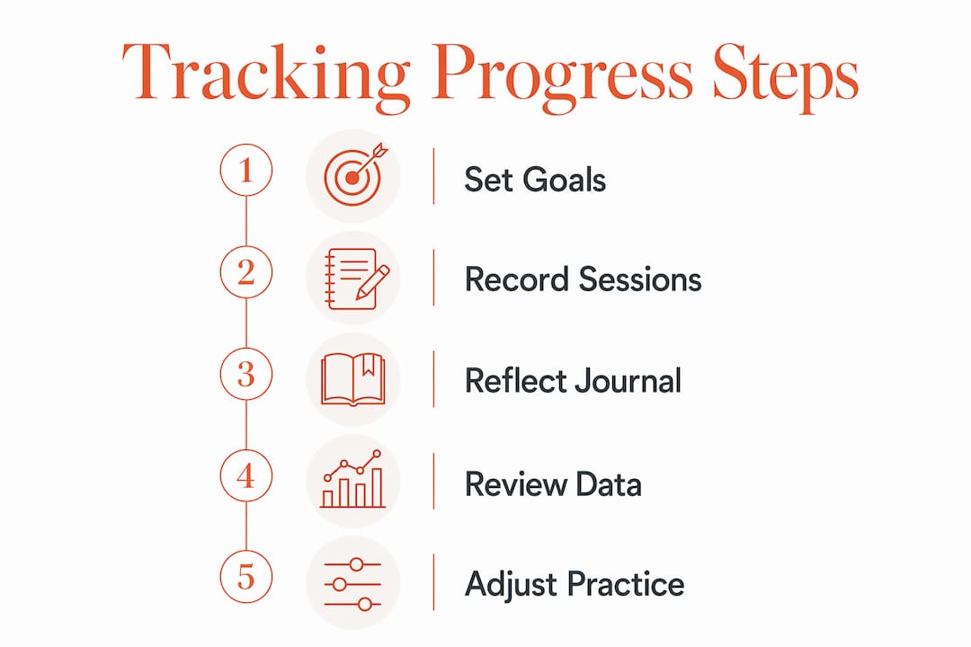 Infographic showing meditation tracking progression steps