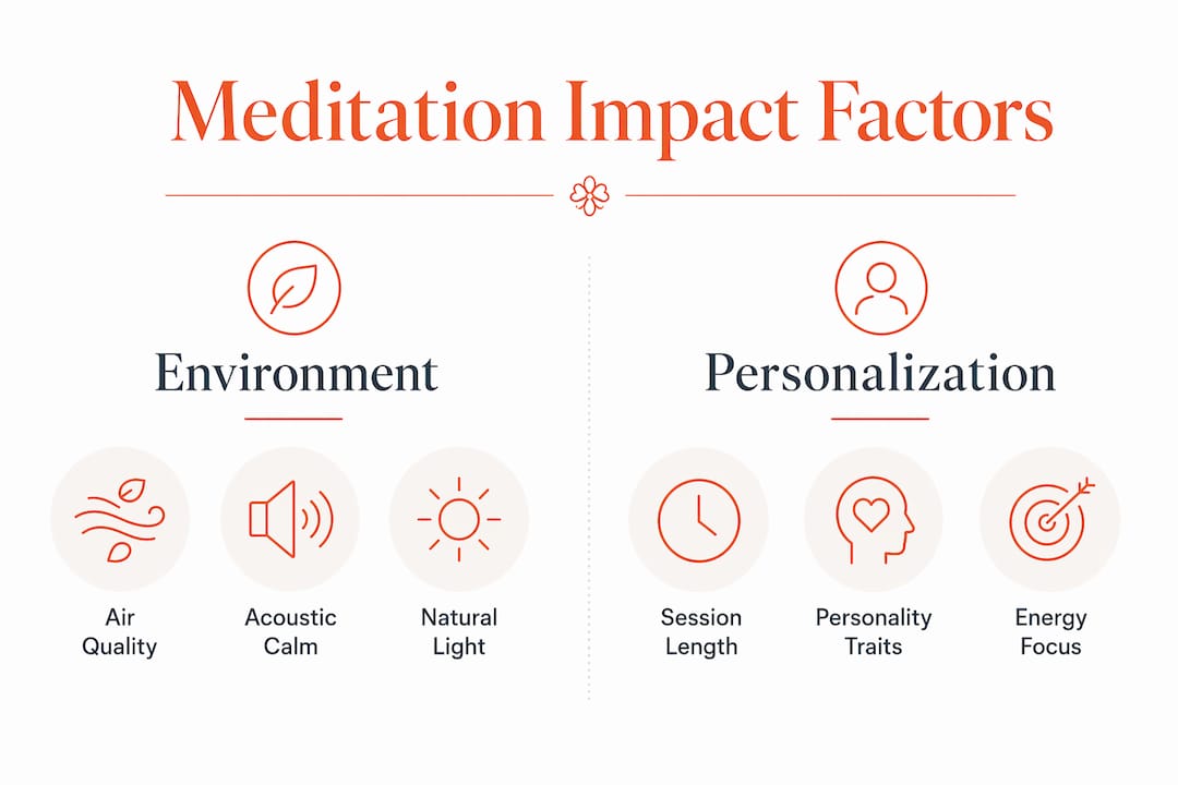 Infographic comparing meditation environment and personalization