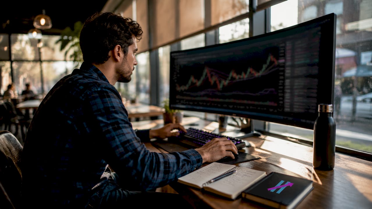 Trader customizing TradingView signals at home desk