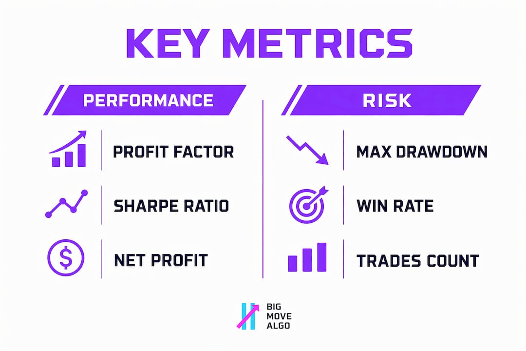 Infographic comparing key trading metrics
