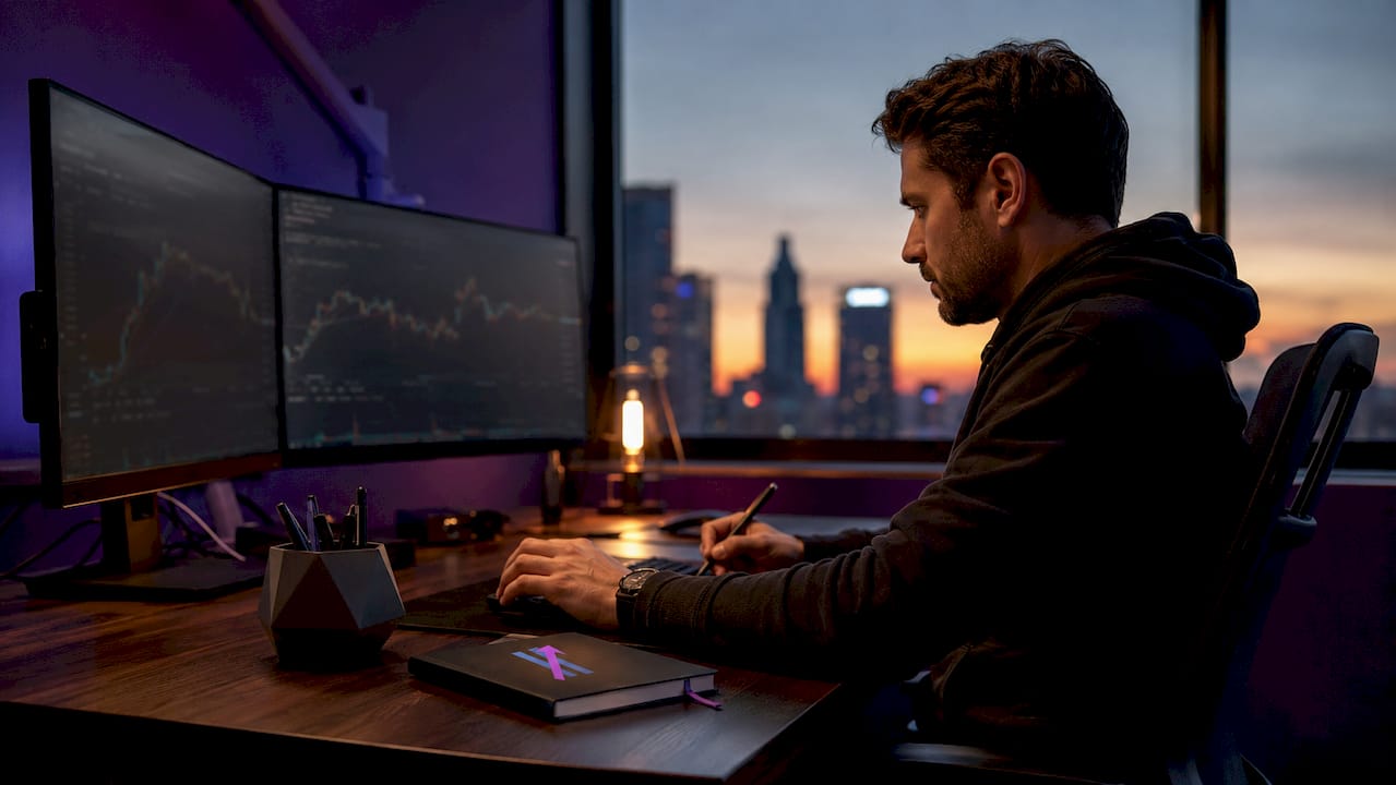 Trader setting up alert on TradingView platform