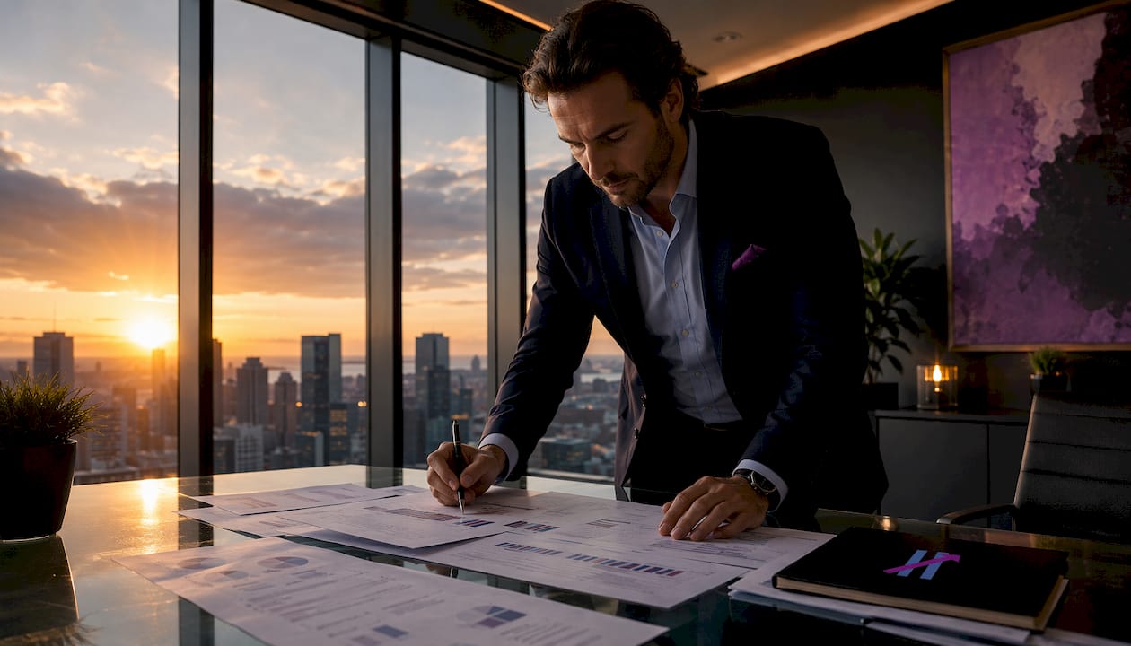 Analyst comparing retail and institutional trades at desk