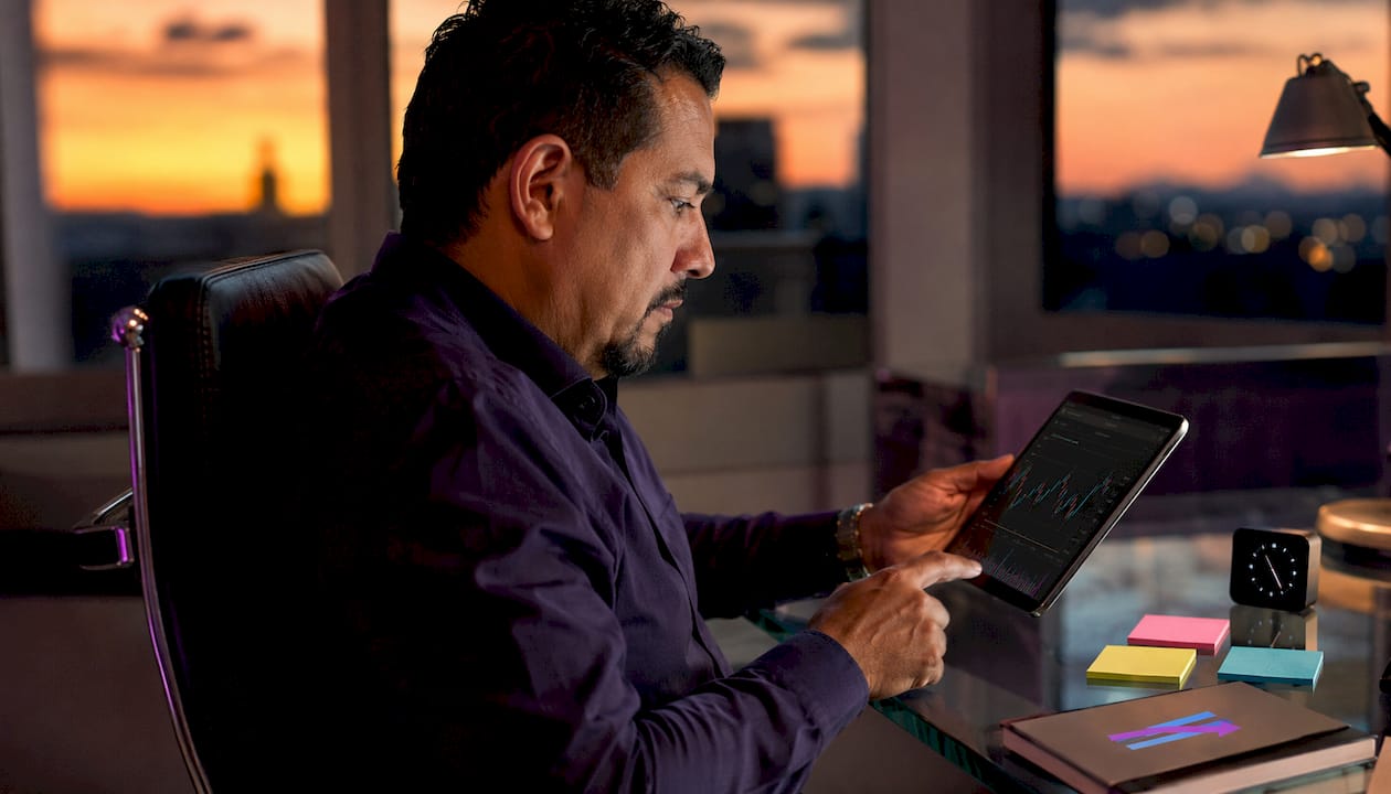 Trader reviewing risk controls for algo trading