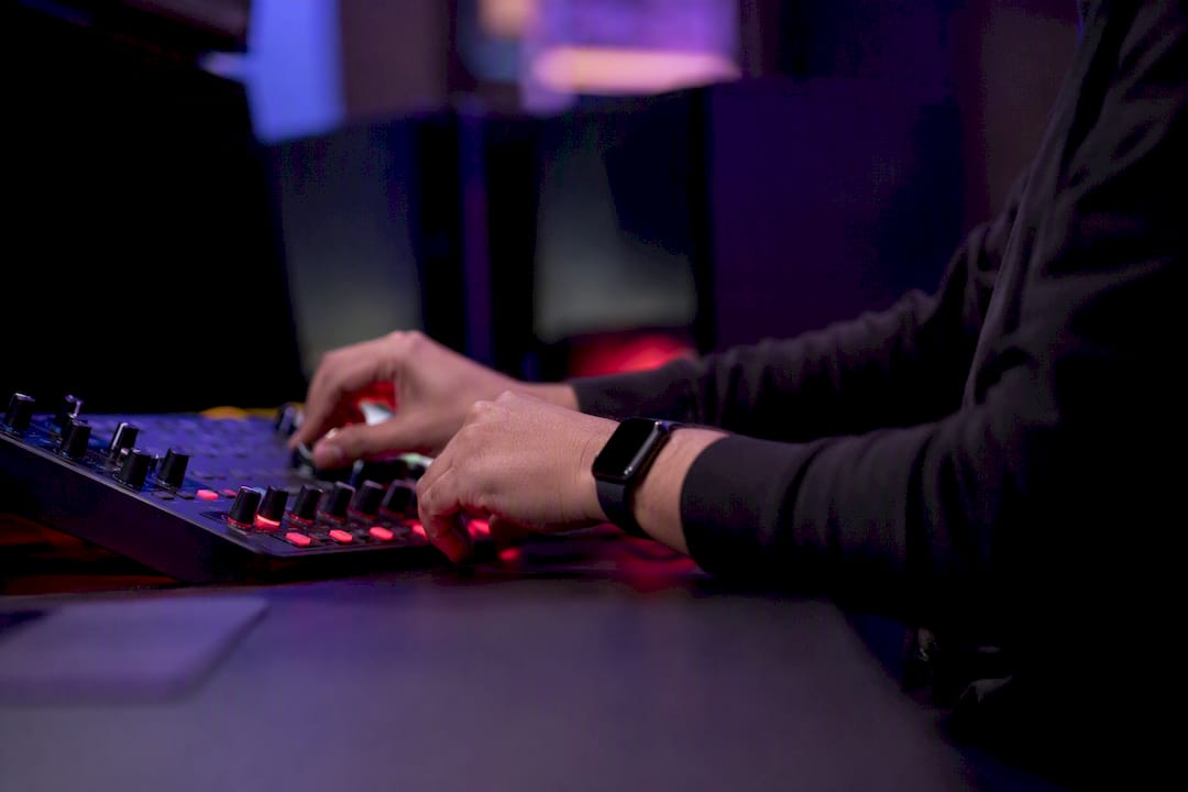 Hands adjusting risk control dial
