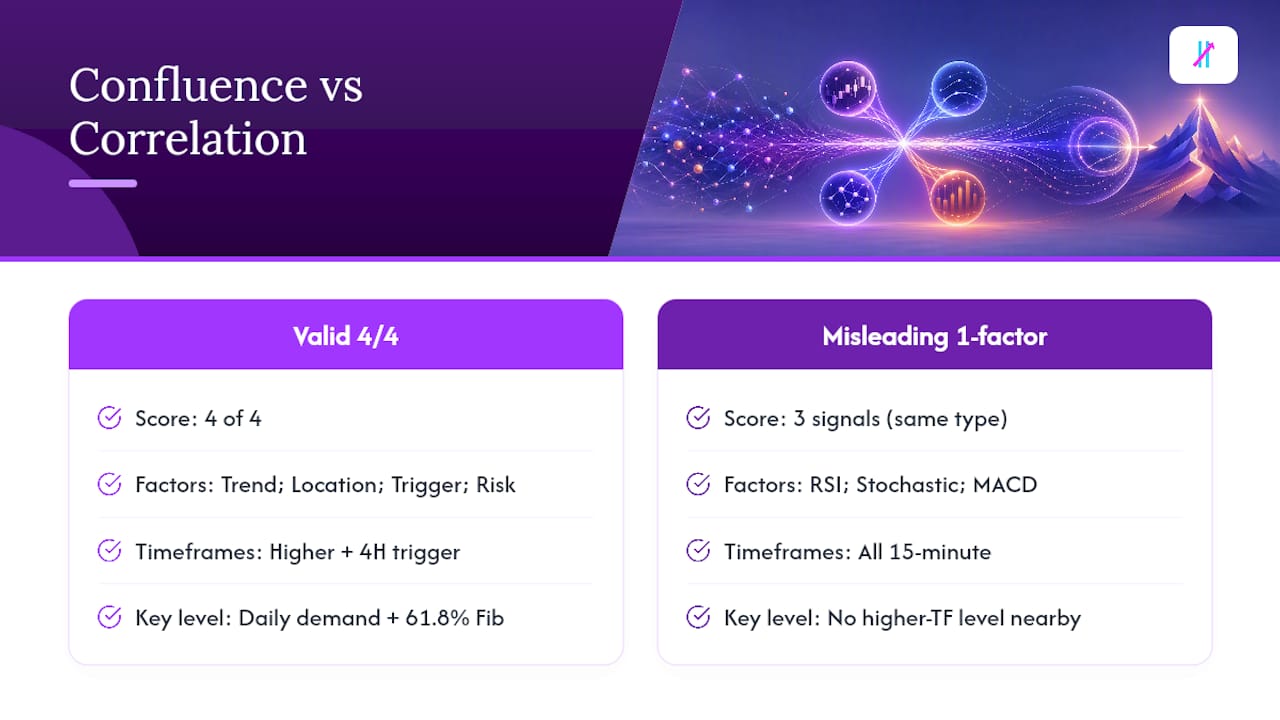 Independent versus correlated trading signals