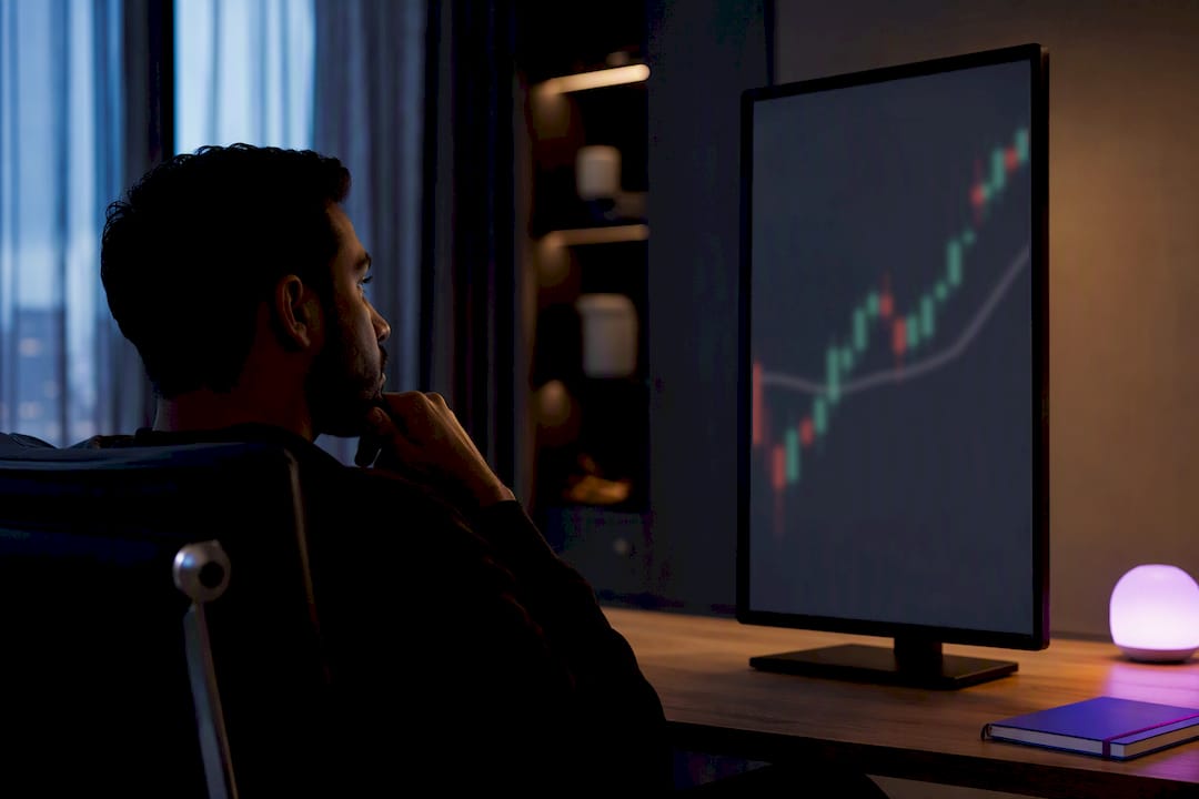 Trader reviewing a clean single-indicator chart