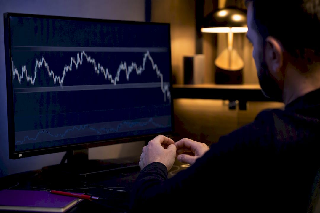 Analyst reviewing a range-bound price chart