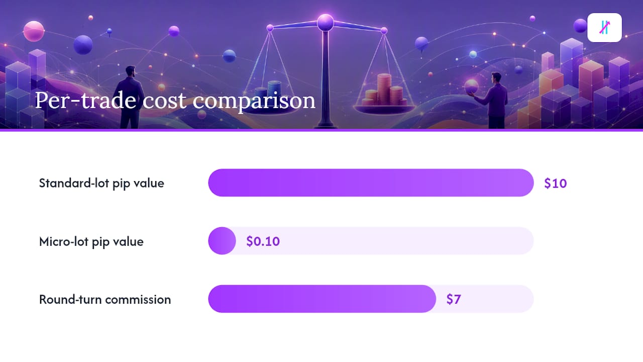 Micro lot commission and spread cost comparison