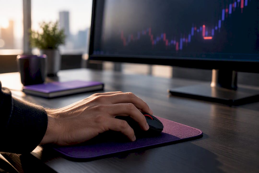 Trader executing a partial position sale