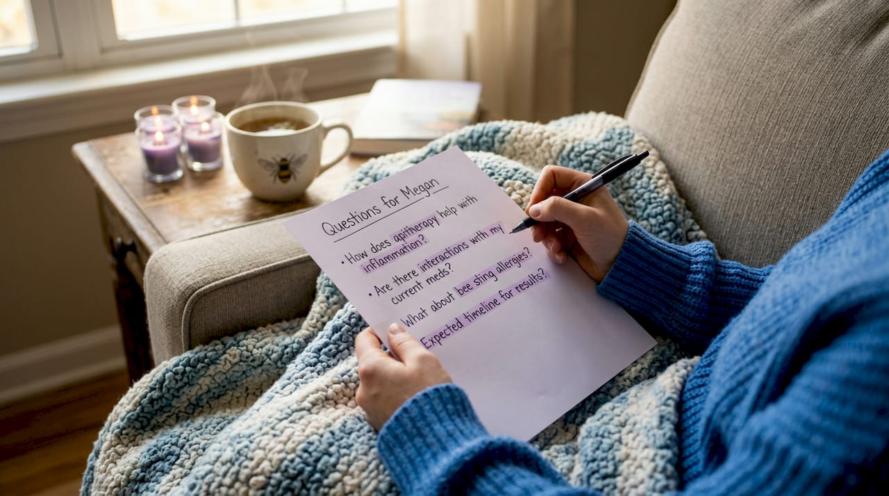 Patient writing questions before doctor appointment