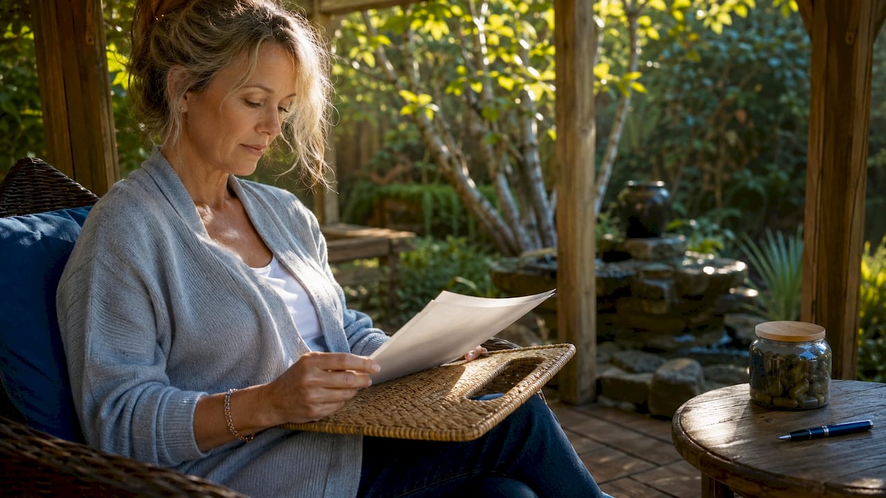Patient signing natural therapy consent form