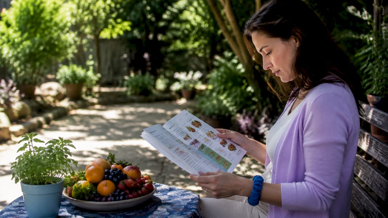 Hands reviewing therapeutic nutrition plan